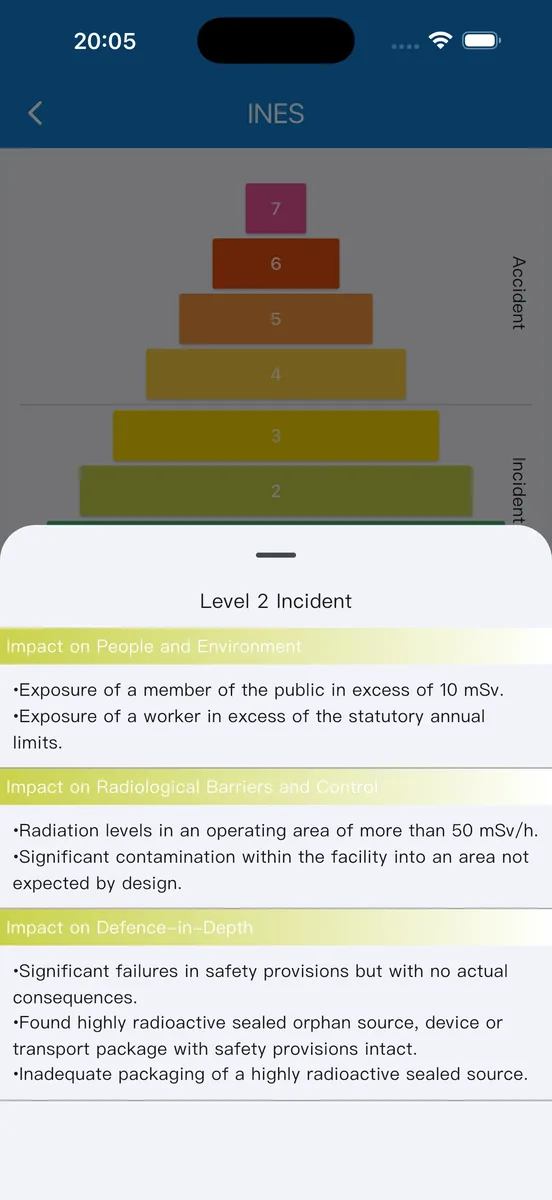 Nuclides app screen